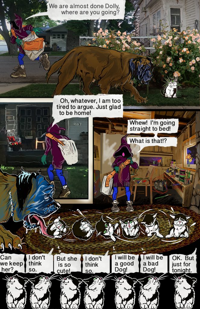Izzie, delivers newspapers for income all though she is a painter.