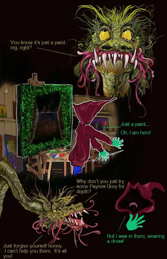 She often calls on her dragon, Olo for inspiration.