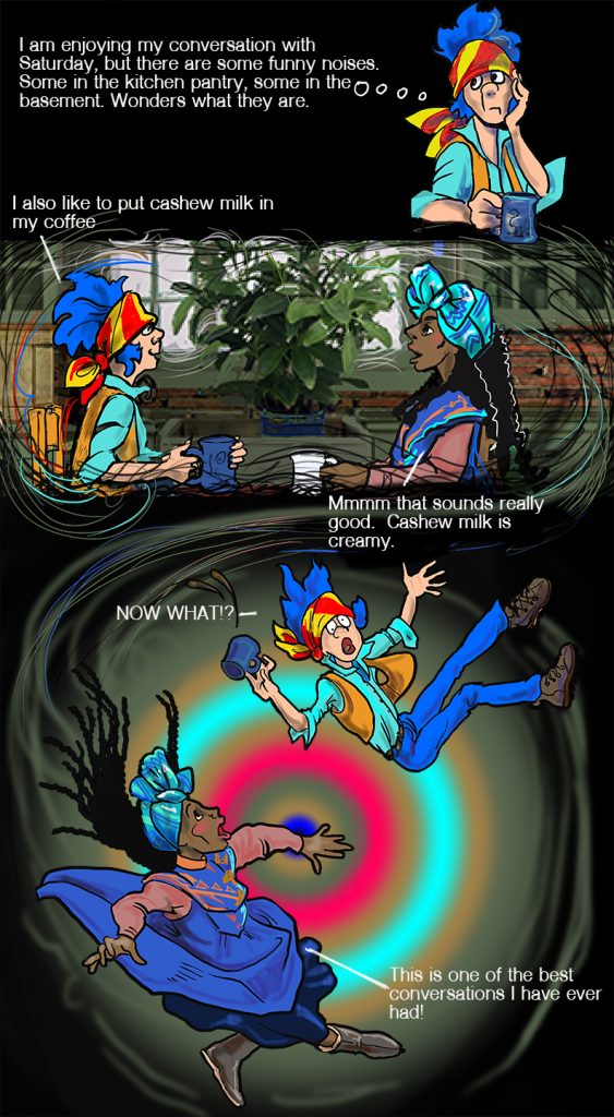 As the fairies loose their cool, the air changes and the kitchen is full of energy.